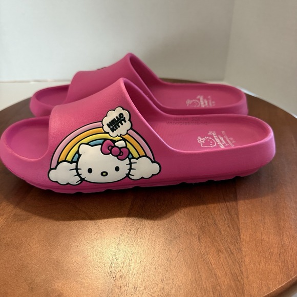 Hello Kitty by Sanrio Logo Bright Pink Adult's Slide Women's Size 9/10 Comfort - Picture 5 of 12